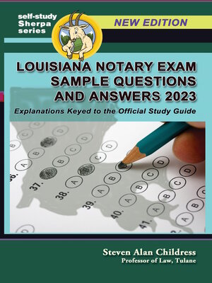 cover image of Louisiana Notary Exam Sample Questions and Answers 2023